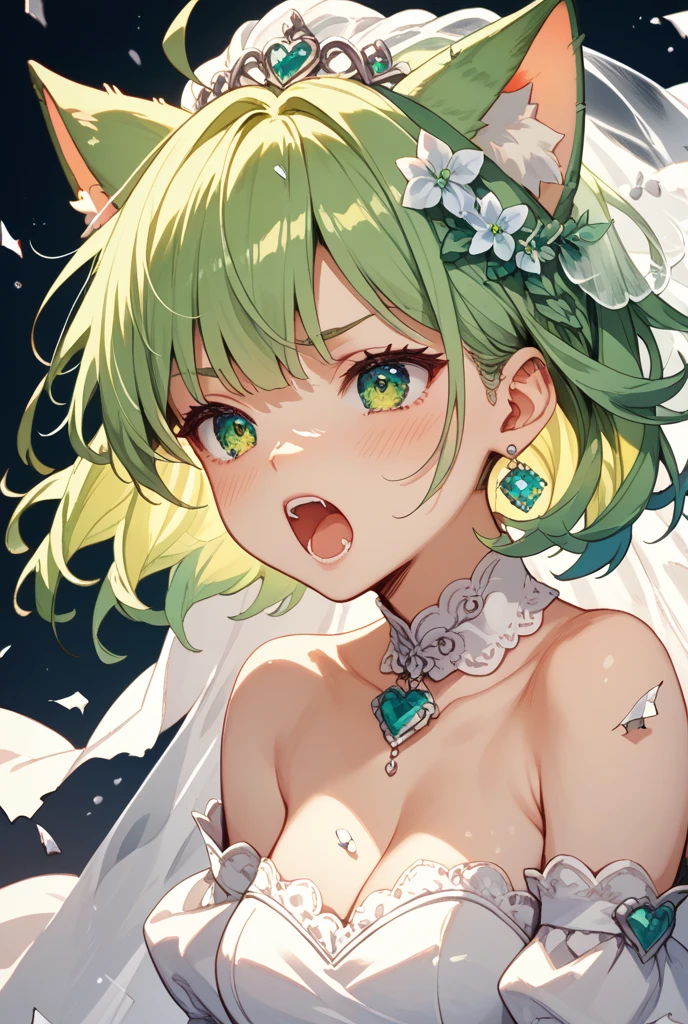 (software:1.8、masterpiece, highest quality),1 girl, alone, have, Realistic, Realistic, Looking at the audience, Looking at the camera、Light brown eyes, Highly detailed shiny brunette short bob hair, short hair:1.8、Bob Hair、Beautiful symmetrical face、Spring Clothes:1.6, Whity, lips, bangs, Outdoor, Mouth closed, Upper Body、Big eyes、eyelash、((Very simple green background:1.8))、(((bangsのあるshort hair、Big eyes、big and full 胸、Looking at the audience、Beautiful beauty、Show me your ears、Long neck、smile、please close your mouth and smile)))、Ideal body type、((({Huge|big|Huge|Mega} Chest 2, Cleavage:2、A very happy smile、shut up.、Beautiful Teeth、elevation、Dutch Angle Shot)))
