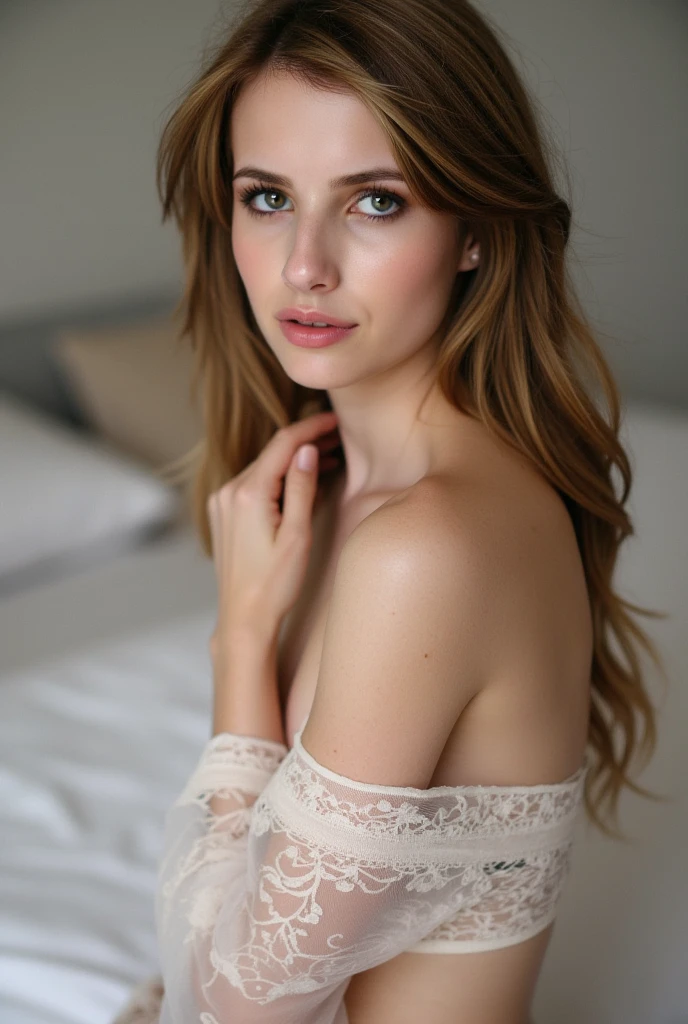 Sexy Young Teen Perfect Face Little Teen, Russian, in cotton transparent panties, in bed, (Dark private office, Dark and gloomy light: 1.2), Transparent camisole, Sexy, seductive, hiquality. cameltoe. breasts exposed. Revealing clothes. Carelessly worn-out clothes.