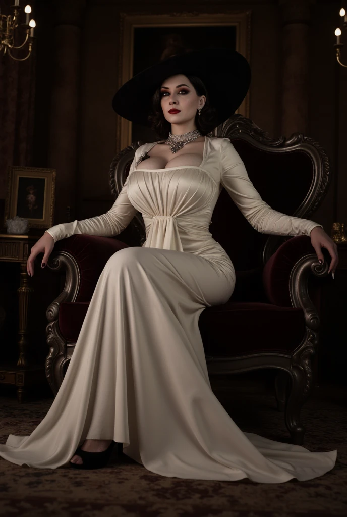 MILF, 2 QUEENS, , BBW, photo vintage, visage feminin parfait, BLACK , tache de rousseur, 1888, big huge breasts : 48H,FRONT VIEW, Rembrandt LIGHT ,  EXTREME LONG V-NECK, BIG CLEAVAGE,  BEAUTIFUL EYES, BEAUTIFUL HANDS, LIGHT SMILES,  PERFECT FACE, tres long décolleté, CASTLE BACKGROUND, QUEEN, NECKLACE, RING, JEWELERY RICH, SFW, FULL BODY, COLORFUL, ITALIAN, SEXY ROYAL LINGERIE