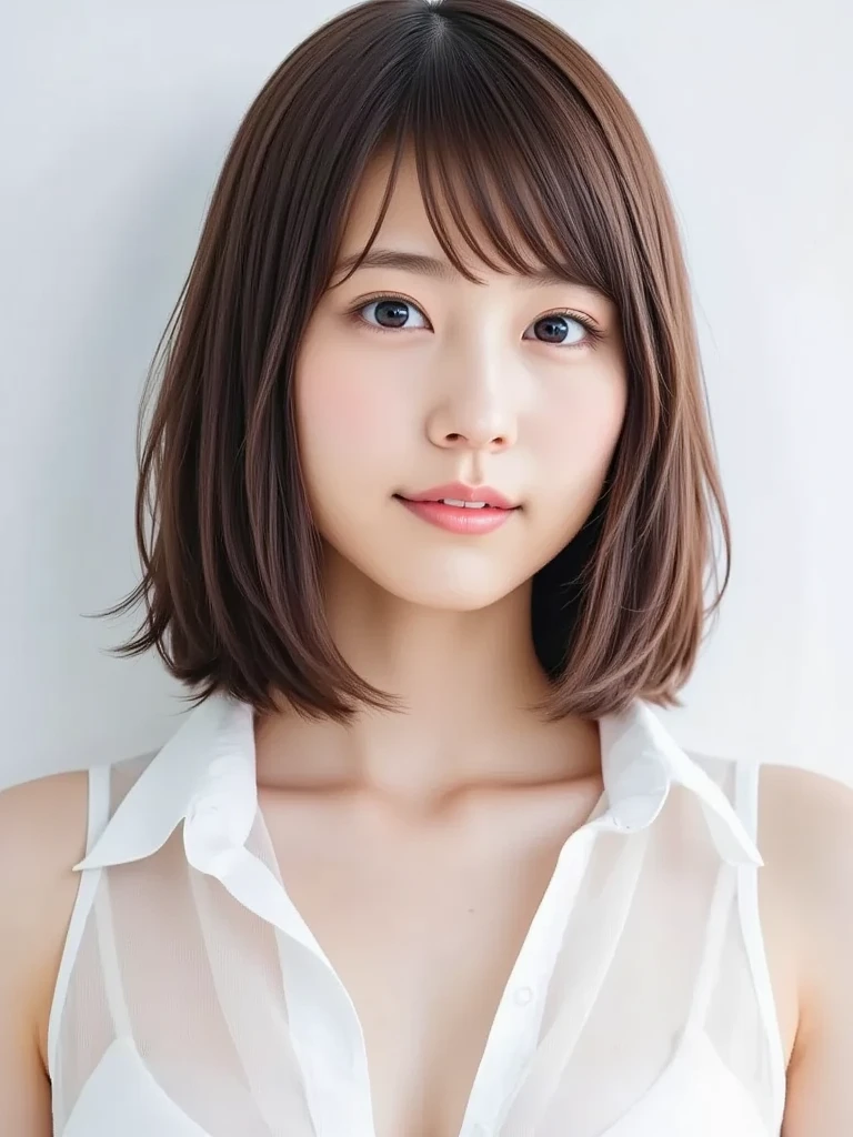 8k, highest quality, masterpiece, Realistic, Realistic, Very detailed, Natural light, Highly detailed face and skin, Fine grain, Highly detailed face and skinの中間ショット, Beautiful woman staring at camera, Sexy pose, Beautiful Face, Realistic Face, Detailed face, Beautiful hairstyle, Realistic eyes, fine grain, Realistic Skin, Detailed skin, Beautiful Skin, charm, Ultra-realistic, Sexy Cardigan, kind, Brown Hair, Cute Japanese Girl, whole body