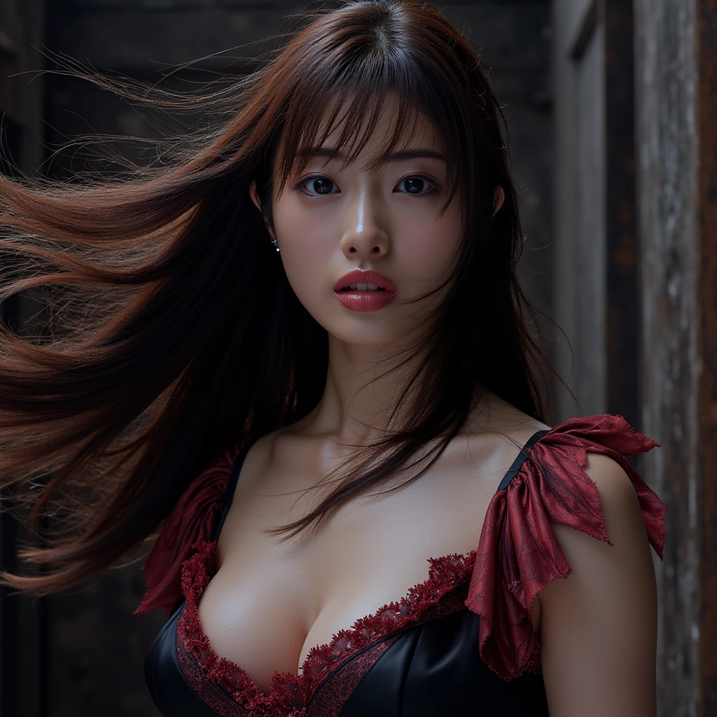(Raw photo, Best Quality), (Realistic, Photorealsitic:1.3), Best Quality, Highly detailed, masutepiece, Ultra-detailed, Illustration, 1girl in, 12year old, The upper part of the body_Body, Dynamic Angle, World Mastery Theater, Messy_long_hair,Best Quality, extremely detailed CG unity 8k壁纸,ink,The is amazing,电影灯光,lens_f lare,dunhuang_Style,an orange,Dunhuang Flying Sky,Big Moon