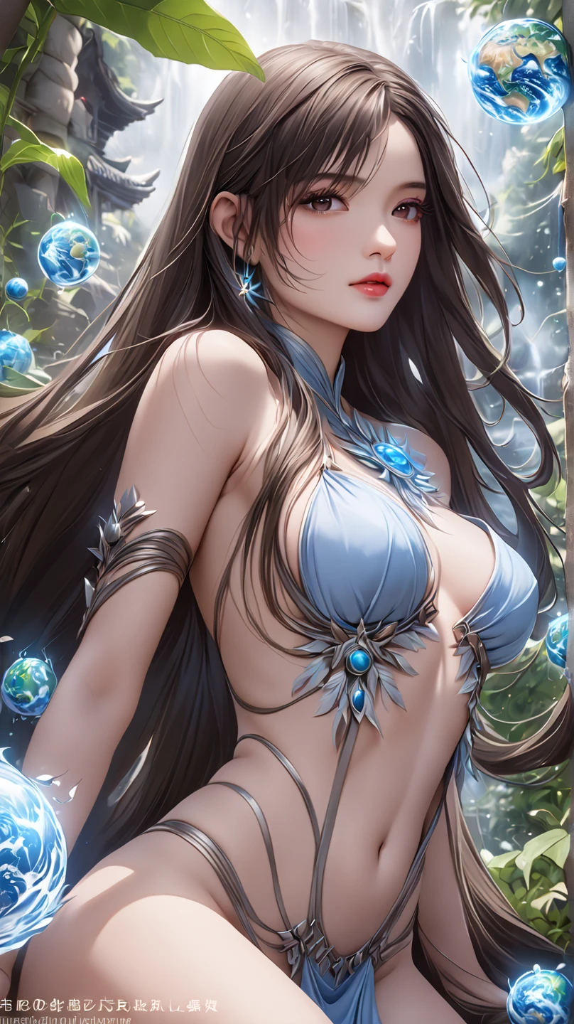 ((masterpiece)), ((best quality)), (ultra-detailed), a pretty woman, 25years old ,solo, beautiful light brown hair, long hair , ((beautiful eyes)), long brown hair, wavy hair, necklace, standing, ,(Highly quality, masterpiece, detailed), ((Realistic lighting, Best quality, 8K, Masterpiece: 1.3)), Clear focus: 1.2, 1girl, Perfect Figure: 1.4, Slim Abs: 1.1, ((Dark brown hair)), Super fine face, Fine eyes, Double eyelids, (((huge breasts))), (((muscular))), (((laughing))), (((massive natural breasts))), (((view from the front))), (((at the jungle))), (((long wavy hair blowing in the wind))), (((innocent face))), (((massive natural breasts))), (((colorful red white and blue body paint)))