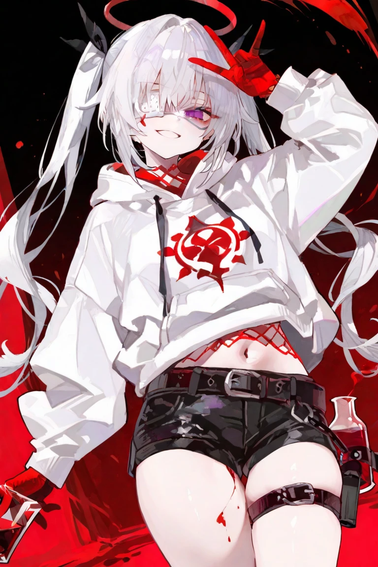 White hair red eyes toddler goth