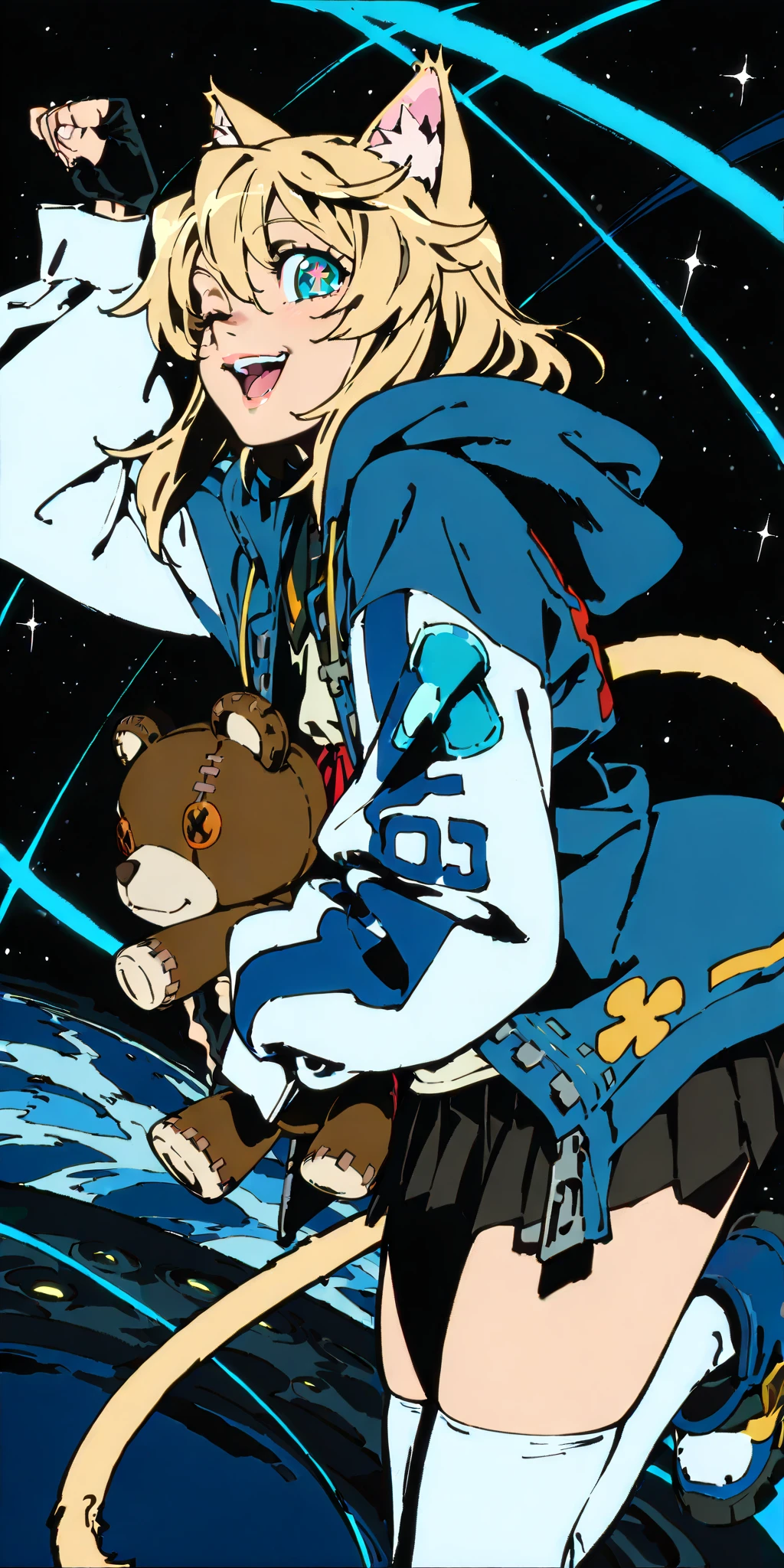 masterpiece, ultra detailed, 8K Portrait, Raw photo, a portrait photo of, Highly detailed face, beautiful and meticulous eyes, ((Fantasy)), 7 year old, litle girl, Light brown short hair, Kind face, Cute smile, adventurer, (((Little bear ear attached Hooded))) (((Pink-brown silk long-caped))) Fluttering in the wind, ((Leather boots)), (((pink Heart necklace))), one side blue earring, ((one side blue jewel bracelet)), Hold a Maple Syrup Bottle, Midday Sun, Hyper realistic, in a castle, Ambient lighting, Shadow details , strong breeze, Light fog