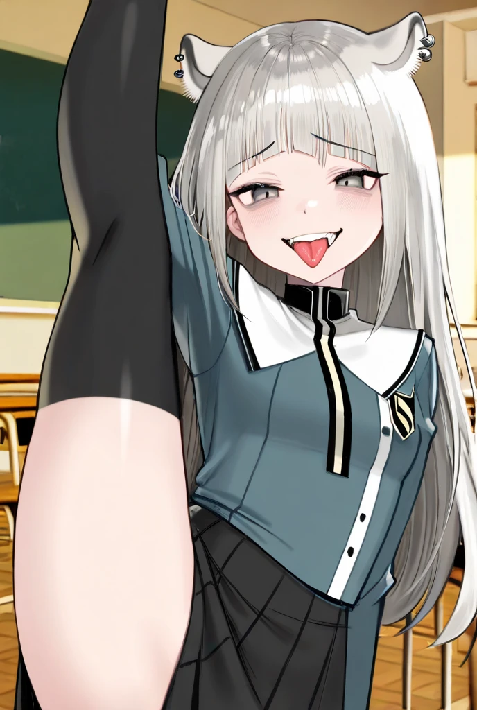 1girl,black background,cowboy shot, large penis in panty bulge,serafuku,(Fishnets:1.0), fishnet pantyhose,
