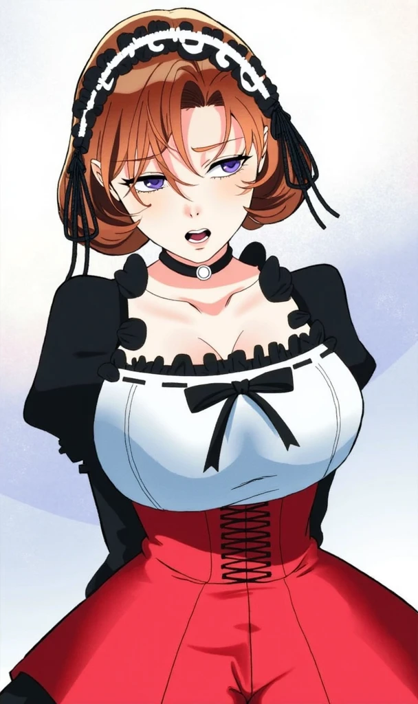 (((top-quality、masterpiece)))、1girl in、A stunning、barechested、(((confusion)))、Black School Uniforms、(((Sheer clothes)))、(((Colossal tits)))、large full breasts、Sheer areol、Pink underwear is visible、neck tie、(((espadrilles)))