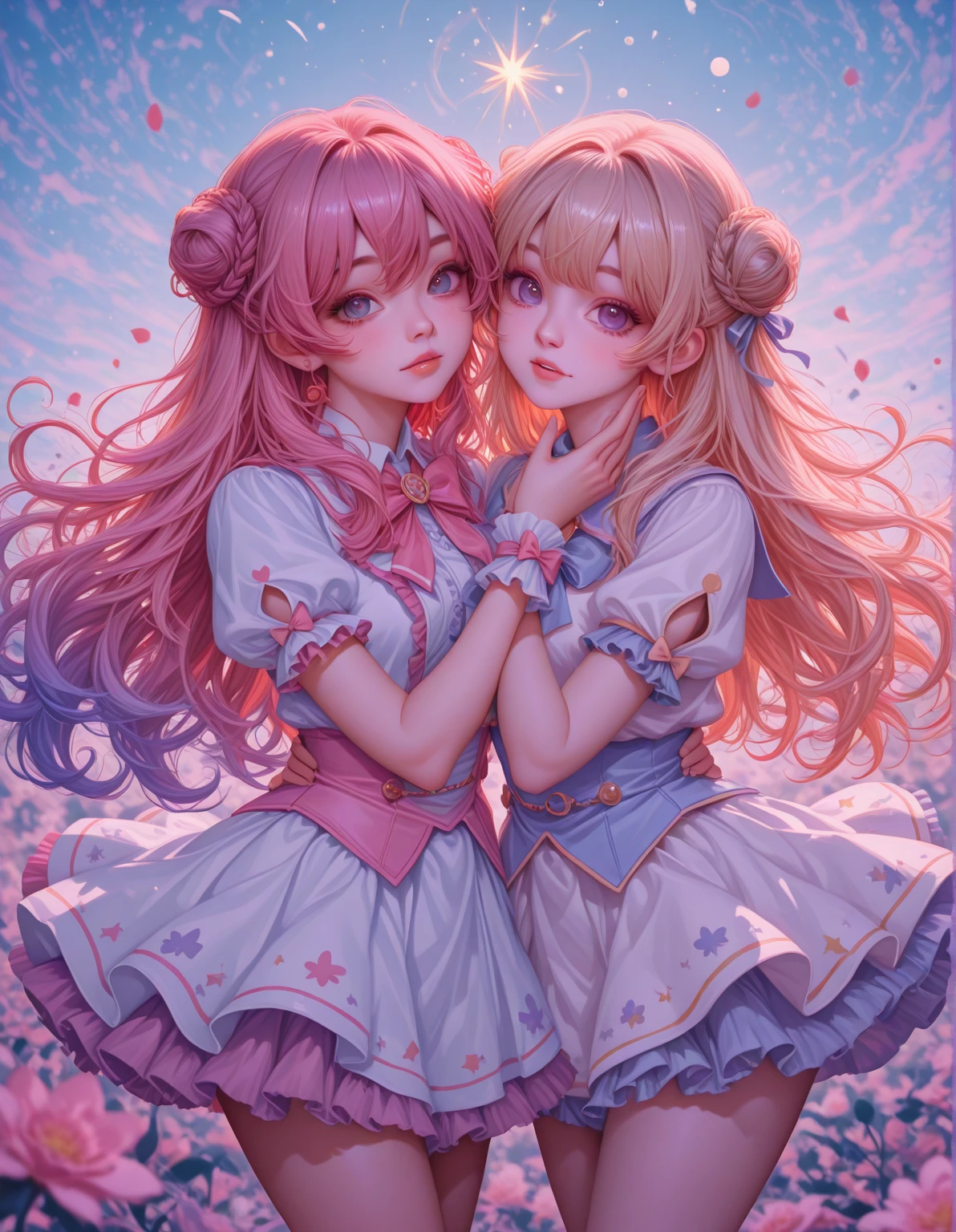 sailor moon with girlfriend in Valentine's days, mahou shoujo  - --auto --s2
