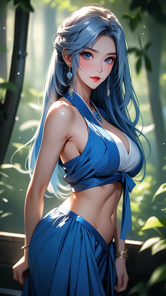 German woman in blue dress sitting on the bed, bedroom, Cute anime waifu, Popular topics on cgstation, 8k high quality detailed art, anime barbie wearing white, Very detailed and beautiful fan art, Very detailed artgerm, squatting anime girl, Beautiful anime woman, wlop sum sakimichan, medium breasts, (looking at viewer:1.2), beautiful face, erotic, alluring, nude, couch, high heels, spread legs, pussy, pubic hair, female pubic hair, topless,