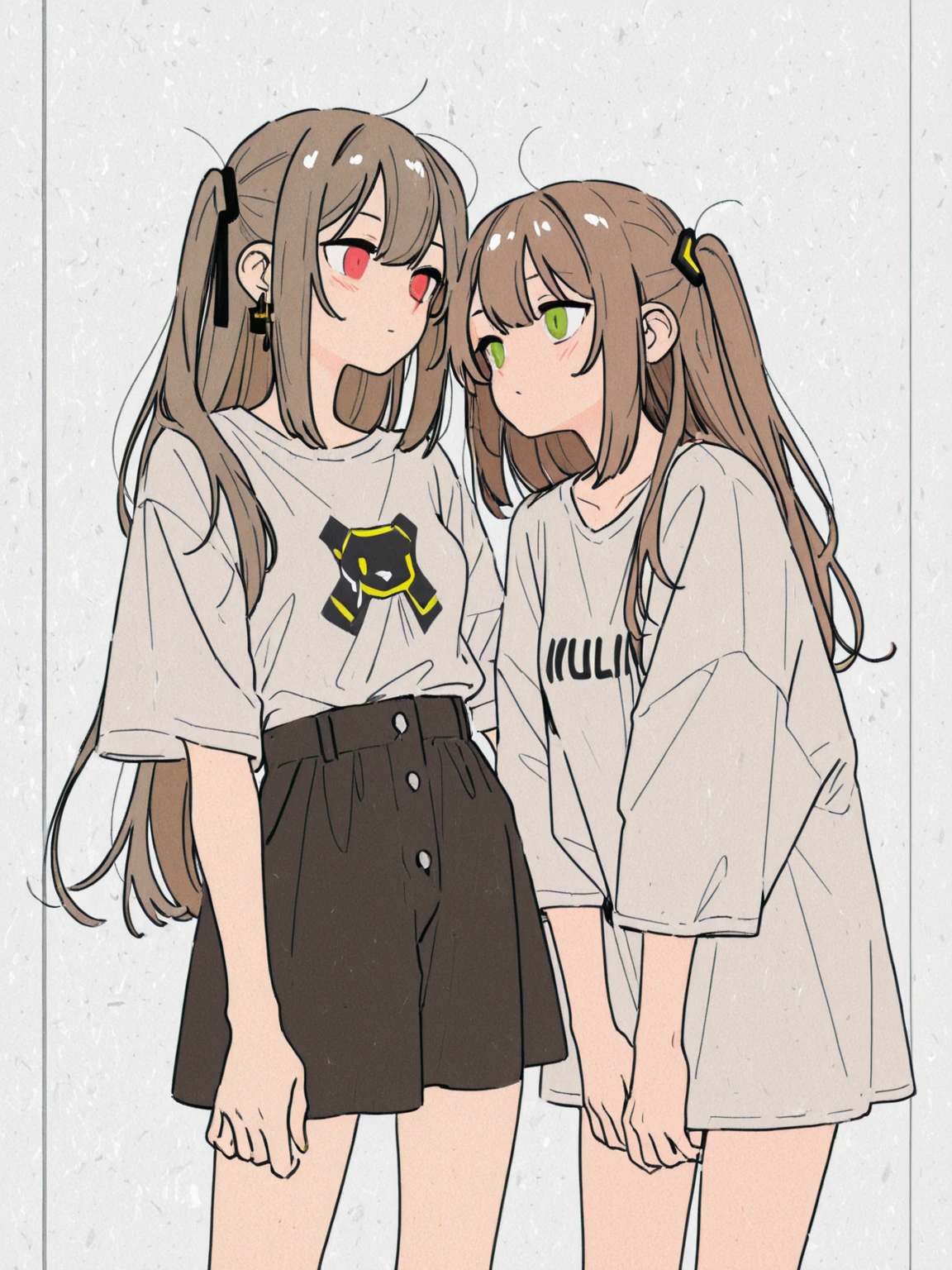 Brown Hair、Wolf Hair、The eyes are large、Long eyeliner、I like Shiba Inu, cats, and games.、The outfit is a grey hoodie and grey cap.longhair。