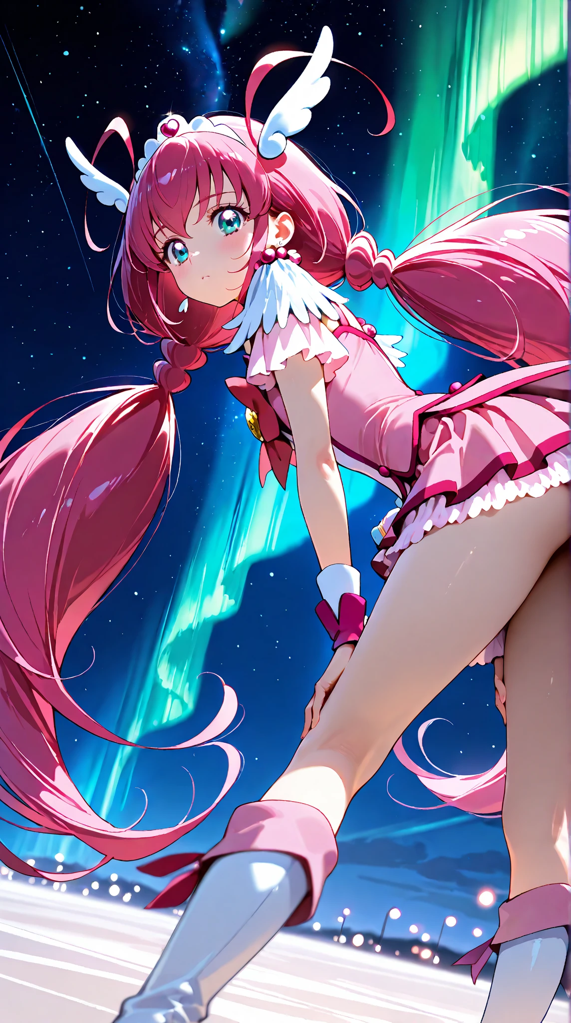 Exo-Woman is a lobster who wears a pink dress and a diamond belt around her waist, and she wears pink boots. SPARKLE; GLITTER