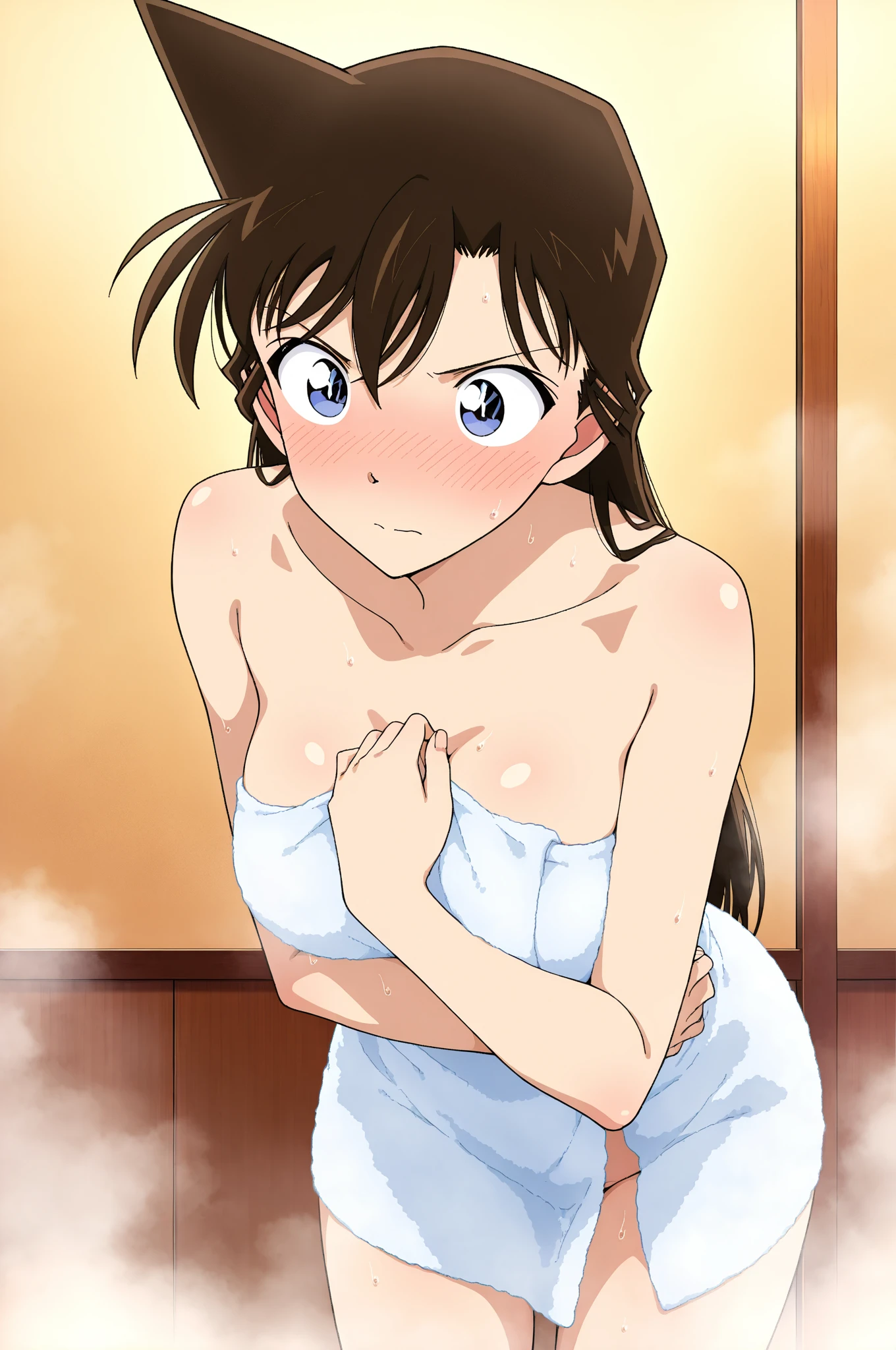 MiyanoshitaSatsuki, 1girl, solo, green eyes, brown hair, braid, long hair,indoors, bow, , hair bow, single braid, masterpiece, high quality, very_high_resolution, large_filesize, full color, 2000s \(style\), anime, anime_screencap, animated gif, mp4 ,video, animated,masterpiece, expensive quality, very_expensive_solve, big_file size, full color,(completely nude:1.2),pussy,niplles,vaginal sex,(small breast:1.2),