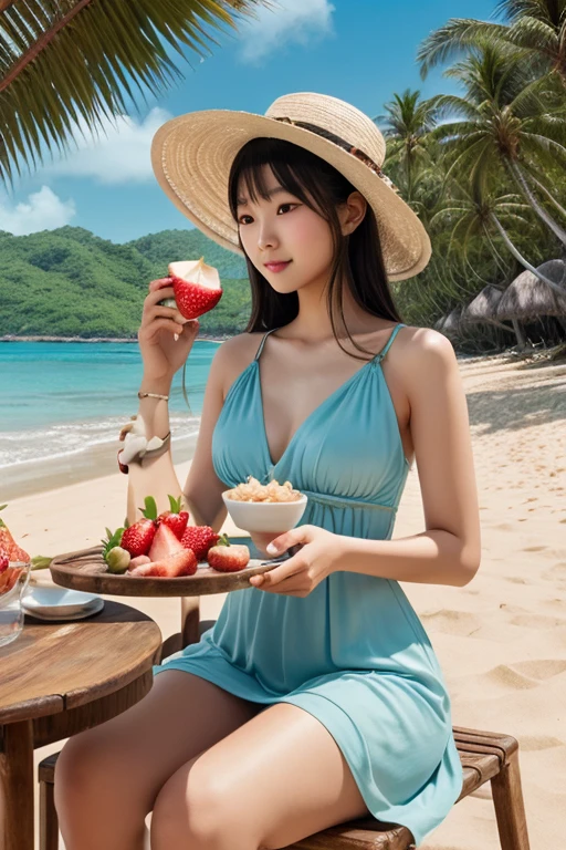 girl in a bikini eating an ice cream cone, eating ice cream, in a bikini, angela white, giorgia meloni, katy perry, in bikini, eating ice - cream, wearing spandex bikini, ice cream on the side, bikini, ice cream, wearing a bikini, candid photo of dirty, shiny plastic bikini, candid shot, cone, 1 girl, solo,in a green dress standing by a wall,portrait of female idol