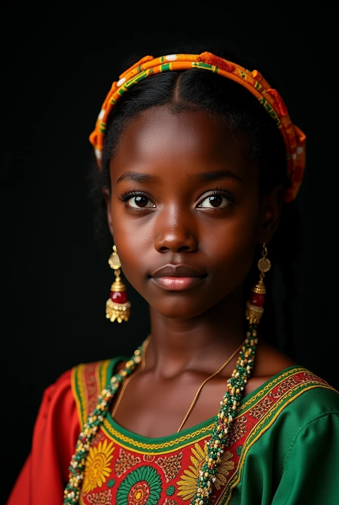 Realistic, best quality, 4k, HDR, high details, a portrait of a Nigerian girl, beautiful, attractive, aesthetic
