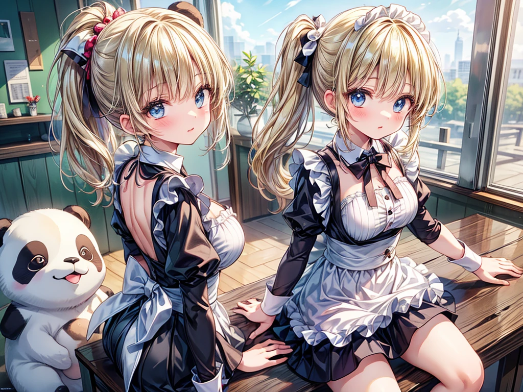 Shiny blond hair, very long hair, sophisticated haircut, ((((hair fully braided)))), ((small twisted braids)), thin and oval face, submissive, (((gagged))), ((((very cute maid girl)))), ((((very cute black maid dress)))), ((((cute waitress serving a blond man)))), cute and blushing 18 years old anime girl, look away because she is embarrassed and blushes, bright blue eyes, detailed face, detailed members, detailed arms, detailed hands, ((((sparkling diamond jewelry)))), tiara, ((makeup)), high heels, puffy sleeves, long gloves, long eyelashes, maid costume, maid dress, maid girl, (arms behind the back:1.4), (hands on the back), (masterpiece, best quality) 1.5, 1girl, solo, (sexy, beautiful woman, perfect face, perfect eyes, perfect hands), samus aran, (arms behind the back:1.4), (hands on the back), Spread the legs, s' ((lie in bed by big ropes)), ((close up of the girl)), ((((lie in bed))))