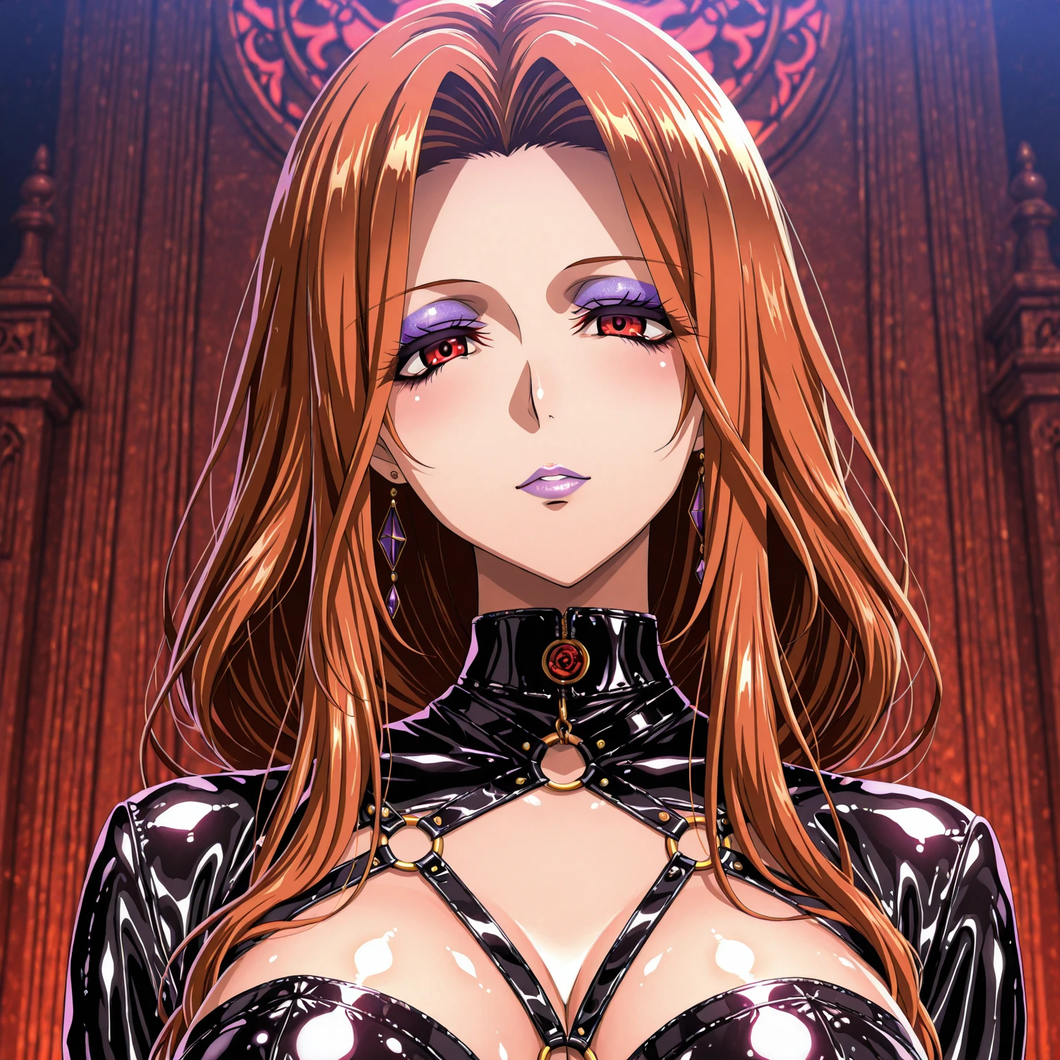 Anime girl in a purple dress with long brown hair, seductora chica de anime, Render de abril, Pelo rosa de cola doble y ojos cian, Anime CG arte suave, Render de una linda chica de anime 3D, Lindo anime waifu en un bonito vestido, biomechanical oppai, Loli en vestido, Cuerpo perfecto sombreado realista, Chica anime 3D