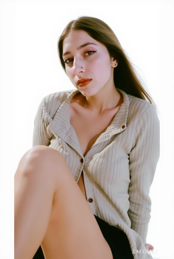 Full body photo of beautiful girl, russian girl, cute girl, good looking girl, 20 years old, school girl, wear white shirt, untidy shirt, messy shirt, untucked white shirt, black pants, wear black glasses, wear watch, ultra details.
