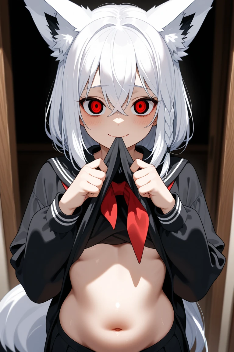 despair,grim Reaper,girl,Sickle,red effect,belly button,Wide Stride,cute,Wear a hood,Spread your legs