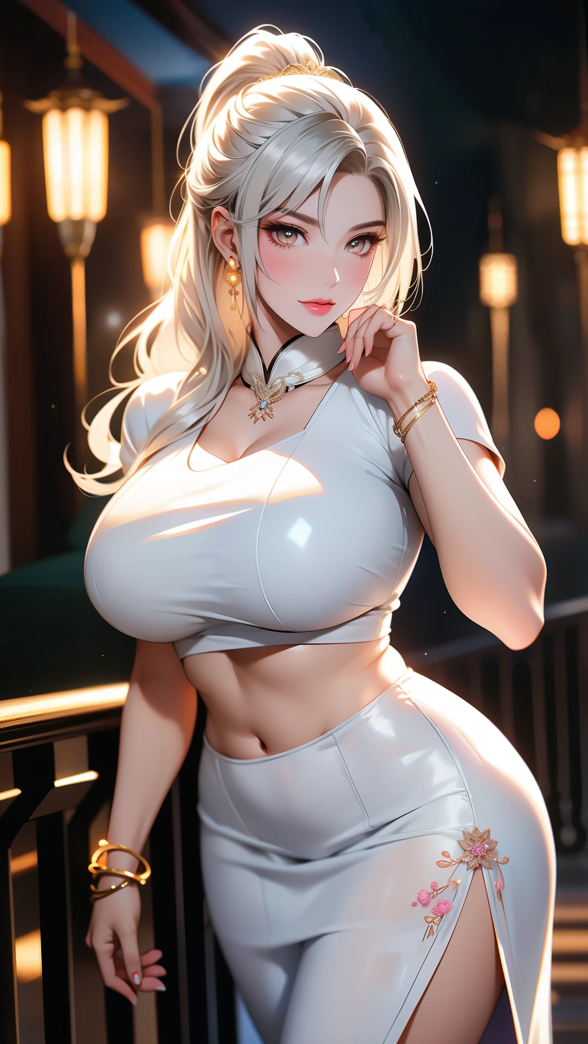 (Extreme detail CG Unity 8K wallpaper, masterpiece, highest quality), (exquisite lighting and shadow, highly dramatic picture, cinematic lens effect), (Sailor Moon: 1.1), charming smile, double tail, blue eyes, blond hair, tight top, white gloves, mini skirt, dynamic pose), the background is the universe (excellent detail, excellent lighting, wide angle), (excellent rendering, enough to stand out in its class),
