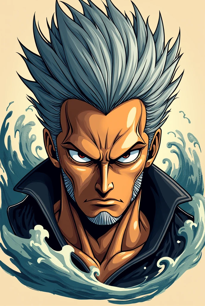 masterpiece, best quality, ((1man)),blue hair,green eyes,serious expression, smiling,waist up,line art,medium hair,white blazer,black t-shirt,expressionless eyes,((Tite Kubo style))
