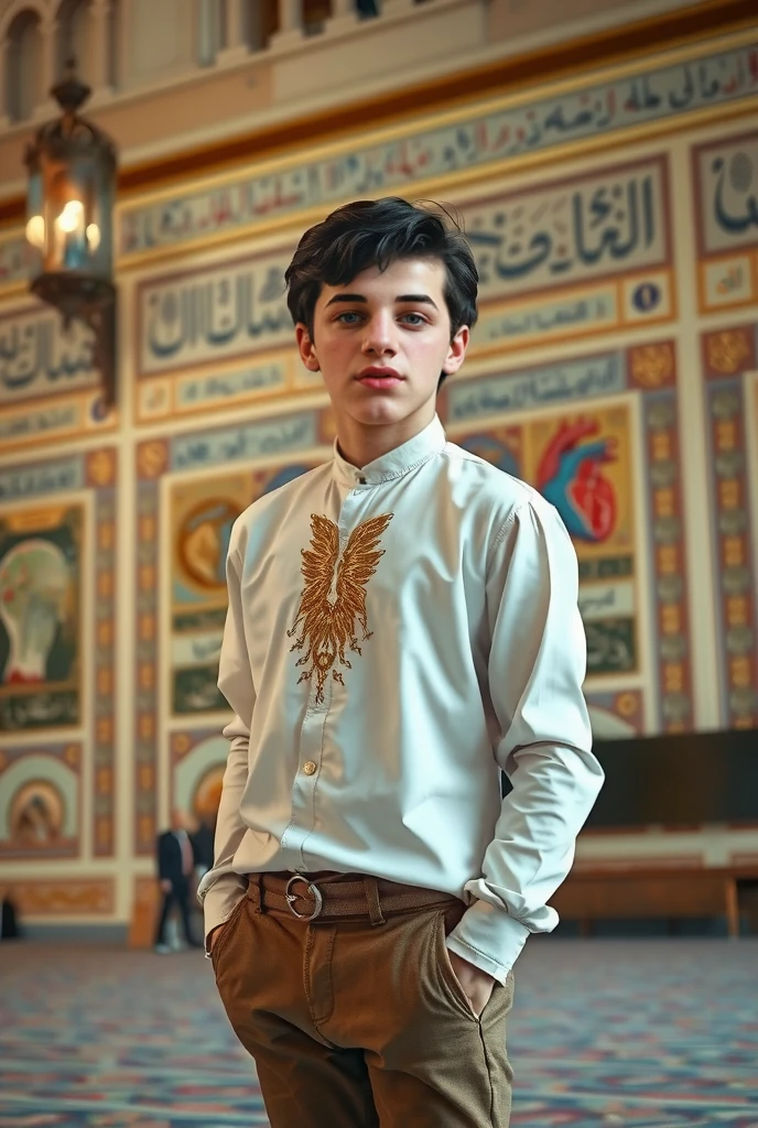 The boys sitting on the empire 👑 chair and handling lion and wearing king jewelleries and holding 🗡️ sword and