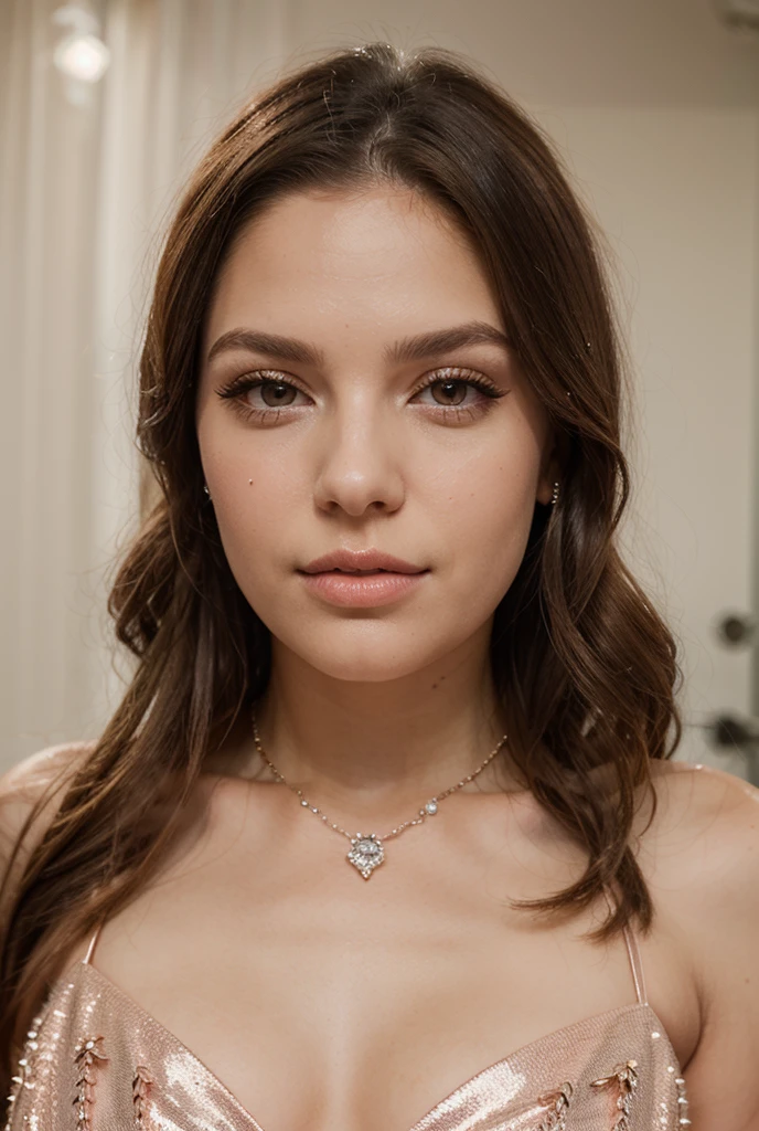((melhor qualidade)), ((obra de arte)), (detalhado), rosto perfeito,render,perfect makeup,egyptian eye liner,vivid red lipstick,red dust on cheeks,gold powder above eyes,shiny hair,perfect hair,red hair,big smile,extremely happy,gems necklace,studio light,floral dress, walking in a public garden, yellow flowers