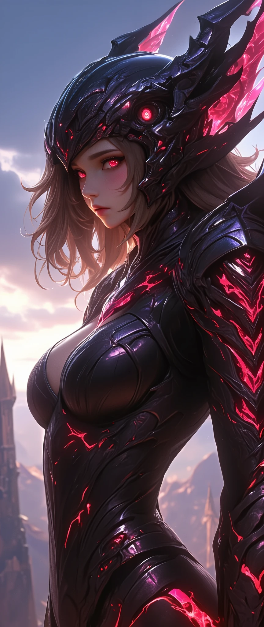 (masterpiece:1.2),(Highest quality),(Very Detailed),( super high definition ),( best illustrations),8k, wallpaper,(Front :1.6),(Dragon's Eye),(1 female dragon knight),(upper body ups:1.6),(Front :1.6),(look at me),(beautiful face,beautiful eyes,Perfect Eye),( Beautiful glowing eyes,detailed depiction of eyes:1.2),(Dragon Knight Helmet:1.6),(One eye of a dragon knight has evil々しいDragon's Eyeをしている:2.0),(Dragonrider's Armor:2.0)