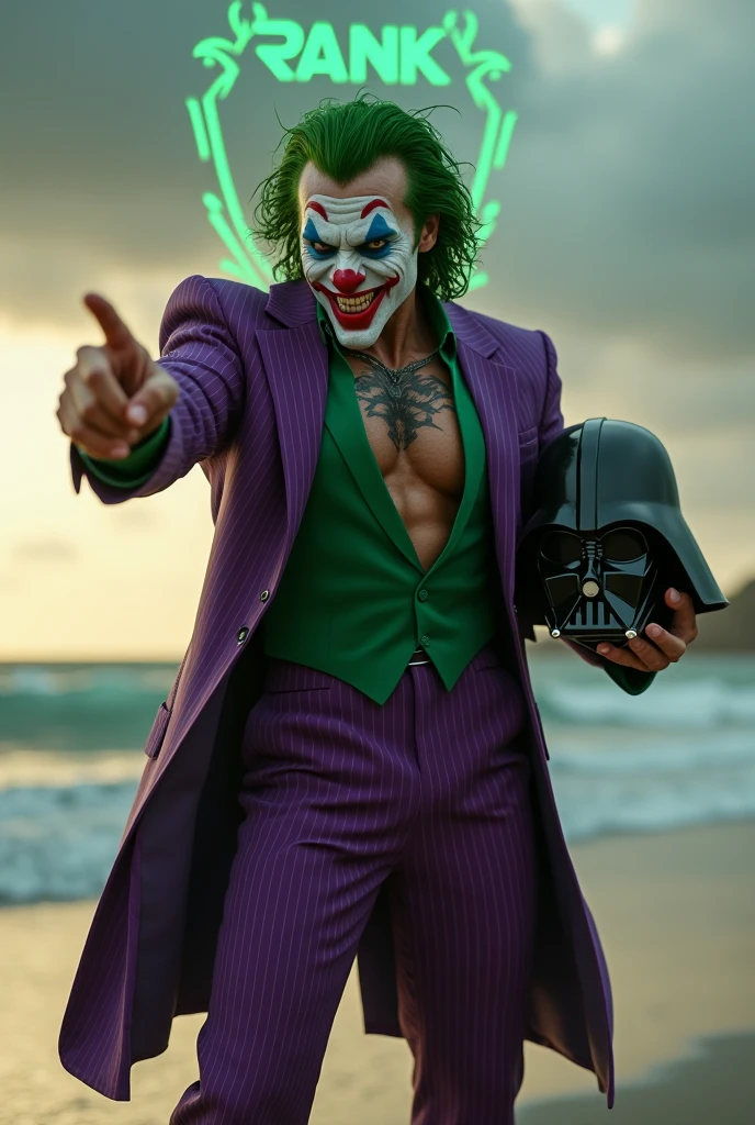 Play the muscular, shirtless joker