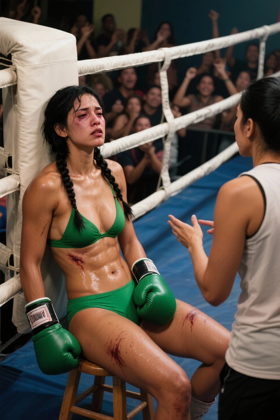 there is a statue of a man laying on the ground, grainy low quality, lucha libre, resting after a hard fight, arabian wrestling woman, photo from a spectator, very very low quality picture, wrestler, grainy photo, destroyed body, she is laying on her back, low quality grainy, desperate pose, in an arena pit, vhs footage still