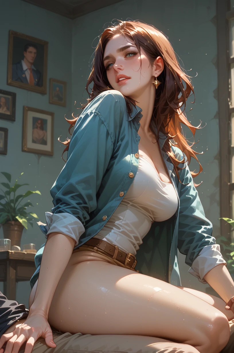 Female style character beautiful breasts symmetrical medium breasts Fiona queen Anna of Arendelle with war marks Cartoon image of a woman .Ilustra??o estilo desenho animado, estilo de arte dos desenhos animados, estilo de arte dos desenhos animados, digital illustration style, estilo atompunk design de personagens altamente detalhado, arte digital detalhada coragem, Forest fan art, Design de personagens de retrato, beautiful digital illustration, retrato de alta qualidade, Arte em quadrinhos, mulher jovem cabelo com transas lindas . Queen Anna of ArendelleBeautiful lined eyes Medium large bust and wonderful sexy clothes. image expression of sexual desire from waist to head illustration Queen Anne of Arendelle atompunk style Fallout 4 style pose playboy magazine a close-up of a woman sitting with a dragon Ennifer Connelly, very long to the waist and half curly with bangs, seios pequenos, olhos grandes com um brilho apaixonado, olhos verdes mel, Um lindo sorriso, vestindo uma camiseta preta longa com um terno feminino verde e jeans, in a serious and sweet comic-style pose, alta qualidade Jennifer Connelly personagem mulher estilo Jennifer Connelly com marcas de guerras Imagem de desenho animado de uma mulher .Ilustra??o estilo desenho animado, estilo de arte dos desenhos animados, estilo de arte dos desenhos animados, digital illustration style, estilo atompunk projeto de pessoaagens altamente detalhado, arte digital detalhada coragem, Forest fan art, Design de personagens de retrato, beautiful digital illustration, retrato de alta qualidade, Arte em quadrinhos, mulher jovem cabelo com transas lindas . Rainha Anna por Jennifer Connelly um desenho de uma mulher com roupa preta, red hair and demon face, Lois van Baarle e Rossdraws, lazy |, por Ryan Yee, by lazy, lazy art style, garota monstro, artgerm e lois van baarle, lazy and wlop, inspired by lazy, no estilo de Ross Tran