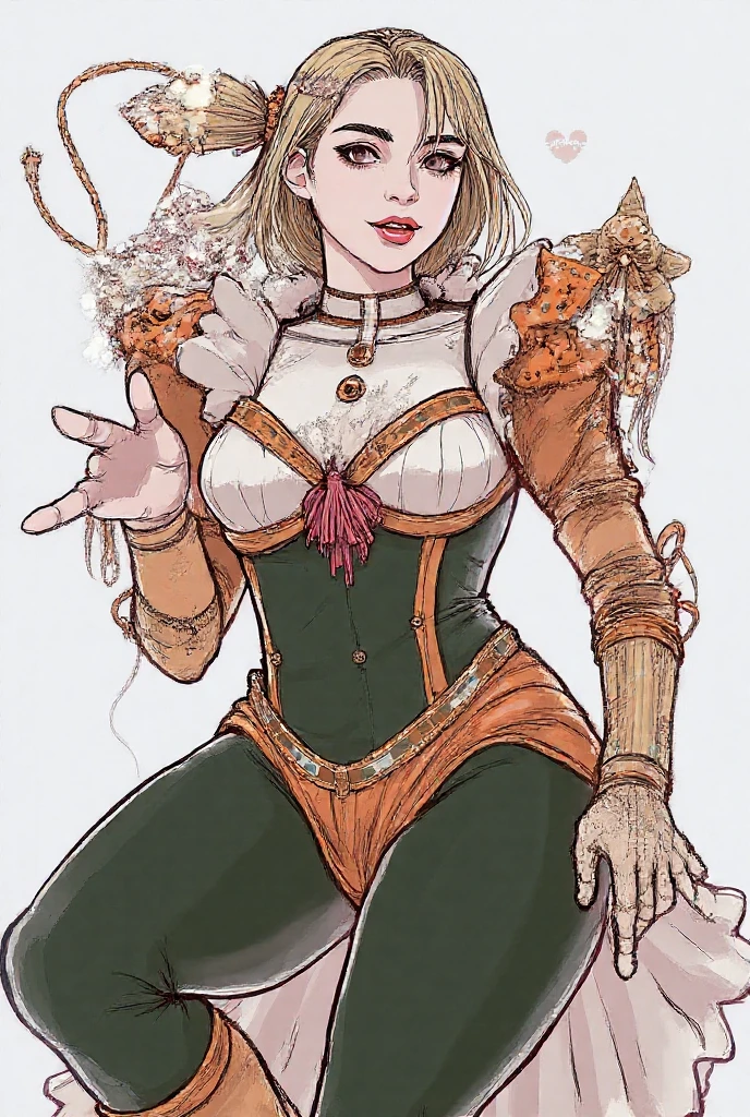 A woman in a green dress holds an apple, Funny elves, pinup art, karol bak uhd, Elf Girl, Artgerm style, Style Artgerm, artgerm colorful!!!, artgerm', in the style of artgerm, artgerm and lois van baarle, full color digital illustration, Artgerm Plat