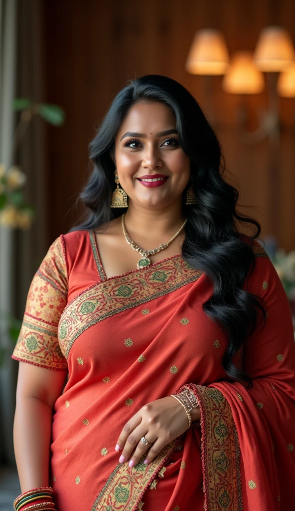 Curvy Indian lifting her saree up and showing her butt 