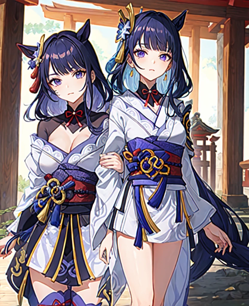 (((((roll up bandage sideways on a  chest tightly to cover the chest without gaps))))),  (((bandage samweways))),, ((Japanese Gangster BOSS)), adult woman with the dignified presence, Killing Qi, wear nothing around shoulder, wear nothing around neck, wear the kimono, wear it below the waist, (I wind it up to control it, and to attach it),  ((kimono come off)) ,wear the kimono multiple times, Bare shoulders and the clavicle, black and gold kimono, put on over jacket of kimono, (holding a japanese sword which shine in purple, The handle of the sword is black, and the blade is gray, long sword), eye fire, low angle, whole body, anime character, Glaring, off sholder, nappropriate smile, Excellent, black blue hair, can see both shoulder, ((long kimono hem)), small face, ((some cherry blossam big tattoo on the arm)), ((background Japanese gate with circlr mark)),muscular,drink sake,fullmoon in the sky, The kimono is spreading,(((ultra-detailed))),super beautiful,Masterpiece,Killing Qi,Intimidation,zoom up, a person,Selfish person,in japanese veranda