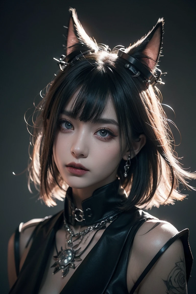 (((In 8K. HDR.Hyperrealism、masterpiece1.2、wlop1.2、Cinematic、detailed explanation、Live Photo 1.2, Highest quality 1.3、 Super detailed 1.3、masterpiece:1.3、Very detailed、Perfect Shading、Low angle full body shot 1.2、1 photo、Commercial Photography 1.4、Solo Photo、One beautiful woman)))、(Tired face、Dark circles under the eyes、Realistic skin with blemishes and freckles、Perfect Anatomy)(((One Woman、Solo Photo、Full body photo)))、((Simple Background、Black floral wallpaper、Black Floral Background)))、(((Bunny girl、Bunny ears、Full body enamel suit、Tight bodysuit、Bodysuit that shows off your body line beautifully、Black Leather Gloves、pantyhose、High heels)))(((Japanese women, 18-year-old、small顔1.4、、Straight bangs、length、Straight hair、Beaver、Black-haired、Five-finger body image 1.4)))、(small 、胸筋がsmall腕と脚、Waist circumference、Skin detail with veins glistening with sweat、Detailed skin with visible pores、Realistic, Detailed skin of downy hair, リアルでDetailed skin、Very detailedで美しい顔、Beautiful and well-proportioned face、Very cute face、Darkening of the armpits、Detailed skin)