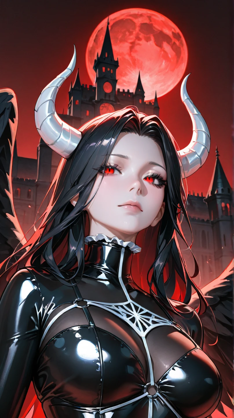 1 mature and seductive woman,(Detailed Description,Incredibly absurd,High resolution,8k wallpaper,masterpiece,Highest quality,Depth of region,Anatomically accurate depiction,A face with attention to detail, Eye for detail),(Glowing Skin,Shiny skin,Oilskin),((Succubus disguised as a priest)),(Solemn Clerical Garments,Staff,Devil's Wingsのアクセサリー),eyelash,(Luminous purple eyes,Eyes of Madness,There is cleavage in the chest,Bewitching Smile,Glossy lipstick,Seductive gestures),Sweat,(whole body),(background:A magnificent church with stained glass),Pink light,Devil's Wings