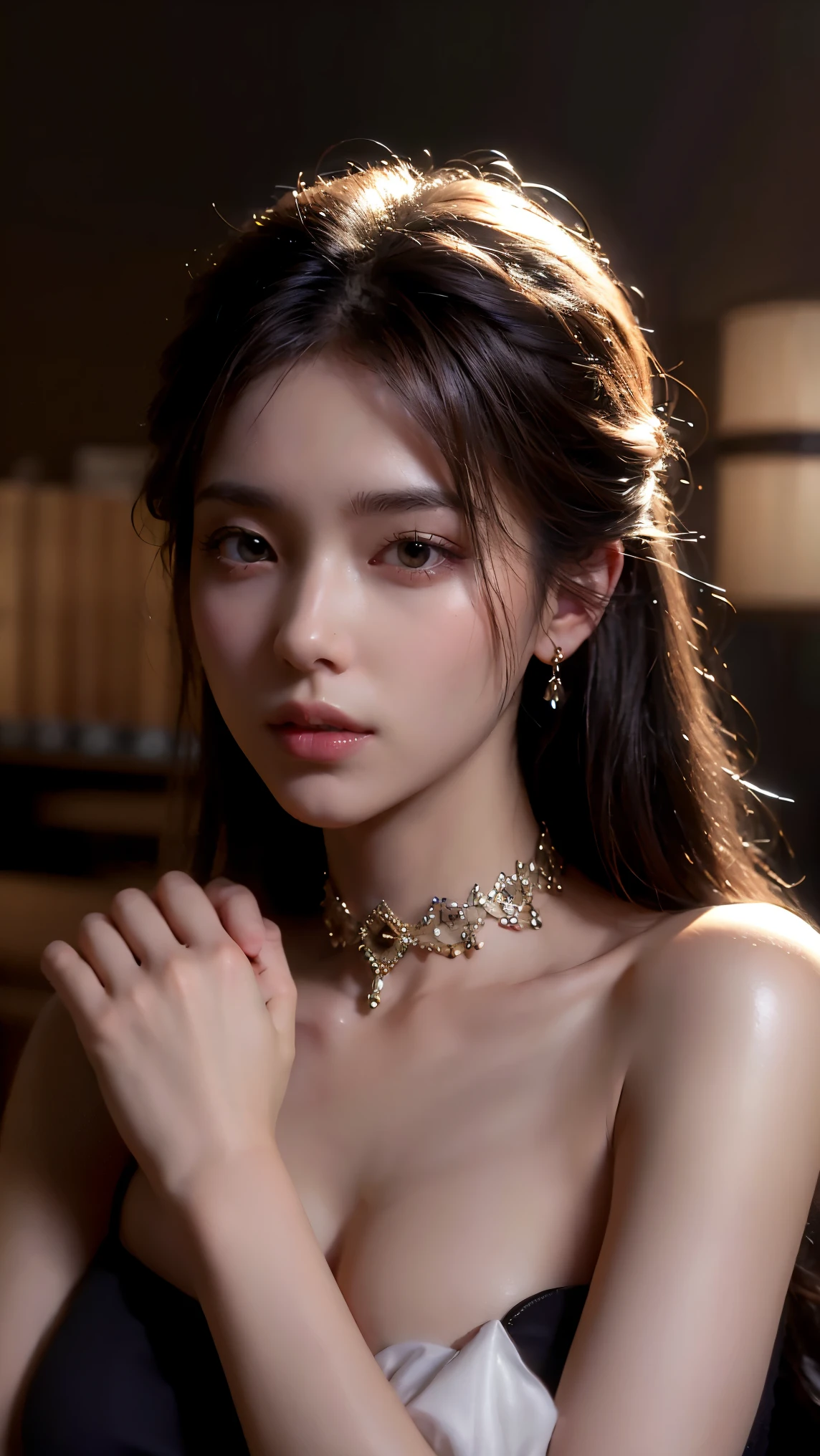 best quality, masterpiece, highres, 1girl,china dress,hair ornament,necklace, jewelry,Beautiful face,upon_body, tyndall effect,photorealistic, dark studio, rim lighting, two tone lighting,(high detailed skin:1.2), 8k uhd, dslr, soft lighting, high quality, volumetric lighting, candid, Photograph, high resolution, 4k, 8k, Bokeh,