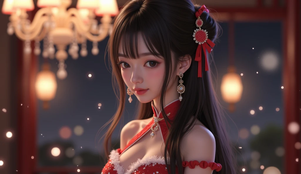 (1girll:1.3)、Red color clothes,独奏、__Body parts__、offcial art、统一 8k 壁纸、ultra - detailed、Beauty and aestheticig breasts beautiful、tmasterpiece、best qualtiy、Fantastical Atmosphere、calm color palette、Tranquil Mood、soft shade、Charisma spells、vignettes、Witch duties、