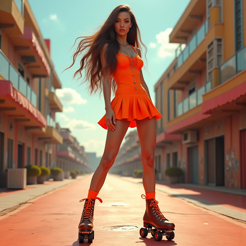 (full body:1.4), (solo focus:1.4),  image of a mature lady,  (look at viewer:1.4), (wavy_hair), (from :1.4), (side view),
sienna_color (tee shirt dress:1.4), 
(curvy:1.4), (huge breast:1.42), (thin waist:1.2),  (stockings:1.4), (thin ankle:1.2), (mule-heel:1.4),
(seductive pose :1.6), 
 (blue hour monsoon, pond, market, bowling alley, freezing, water, park:1.4), celeste_color, 
(professional lighting, best quality, realistic:1.4) <lora:ackneellengthteeshirtBD2:1>