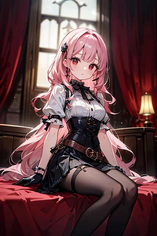 Highest quality,Masterpiece,8K,Anna Miller's uniform,,Big Breasts,Best Style,Droopy eyes,smile,Pink Hair,