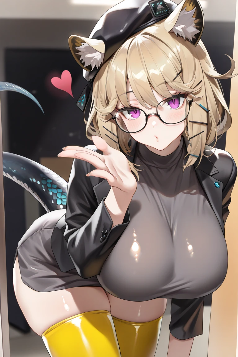 tmasterpiece, best qualtiy, A MILF,Beautiful detailed love eyes, Extremely detailed face,Heavy makeup,Glasses, Purple shirt, Open shirt, Black bra, cleavage, Large of breast,big assa, pencil skirts, Pantyhose, High heels, view the viewer, arms behind head,Temptation in the eyes,ssmile,opening legs,squating, lounge room