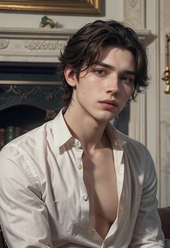 young, Beautiful, handsome, white, skinny, soft skin, beautiful face, shirtless, big penis in an old pottery making a vase with his brother