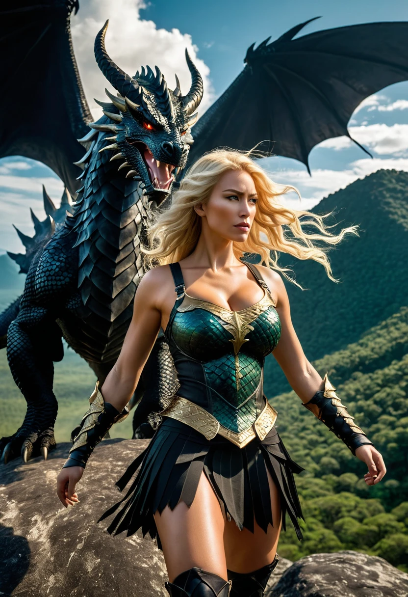 there is a woman standing in front of a statue of a dragon, movie still of the alien girl, eve online movie still, sci-fi cinematic movie still, frame from prometheus movie, sci-fi movie still, from a 2 0 1 9 sci fi 8 k movie, sci - fi film still, scene from prometheus movie, still from a music video --auto --s2