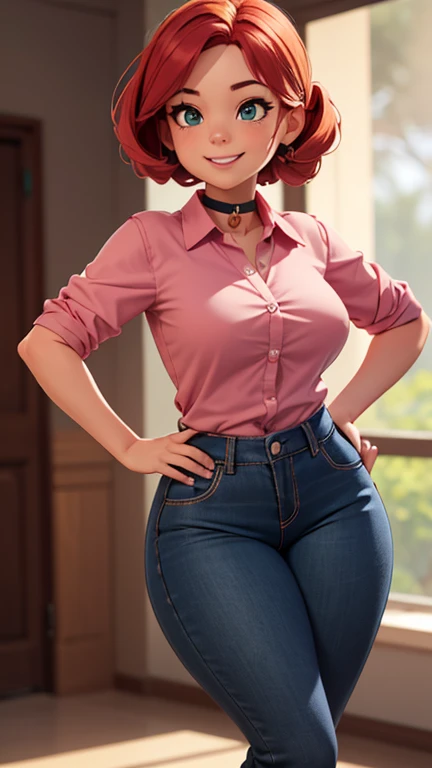a cartoon image of a woman with red hair and a white shirt, fofosexyrobutts, cushart krenz arte chave feminino, krenz cushart and artgerm, artgerm and lois van baarle, comic pinup style, Estilo Ivan Talavera e Artgerm, arte pin-up, 极其详细的Artgerm, style artgerm