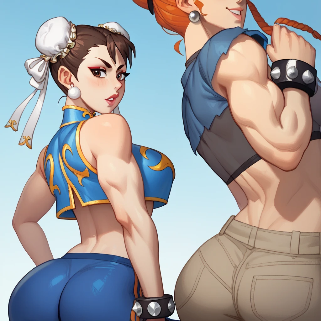 A pale skin Nami + Naruto sexy with tired eyes mel medium hair green eyes,huge muscle veiny bulging veins tatuagem escorpião body,getting insane with power,colossal,maniacal,backshot