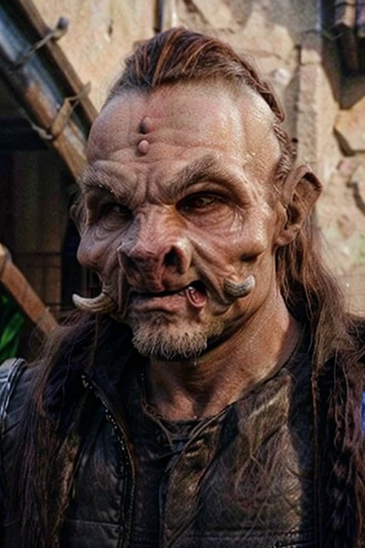 amazing quality, masterpiece, best quality, hyper detailed, ultra detailed, UHD, perfect anatomy, portrait, dof, hyper-realism, majestic, awesome, inspiring, Capture the mischievous charm of this ancient Irish kobold, with weathered skin, unkempt hair and beard. Instead of an eye, a gleaming gold coin serves as a prosthetic, one gold eye, adding to the enigmatic allure. Caught in a moment of wily laughter, amidst the haze of an long aged tavern floor full of gold and women, this creature beckons you into the folklore of old Ireland, cinematic composition, soft shadows, national geographic style