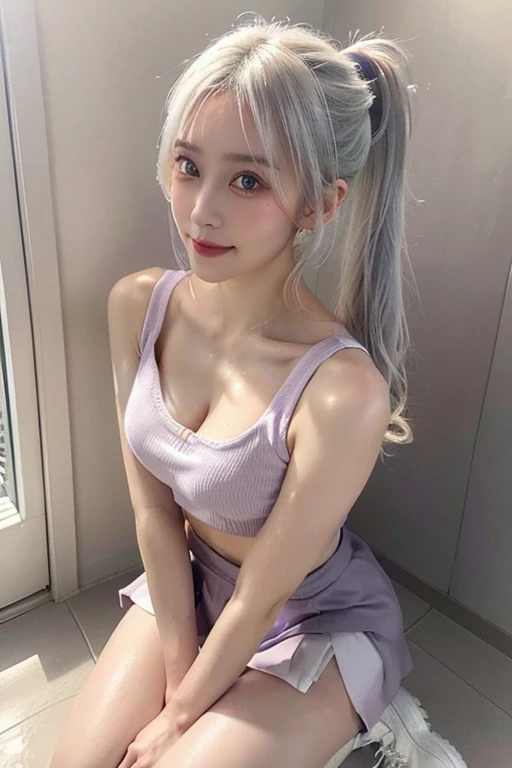 masterpiece, highest quality, One girl, Elaina_(May_no_gossip), Silver Hair, Purple eyes, Long Hair,