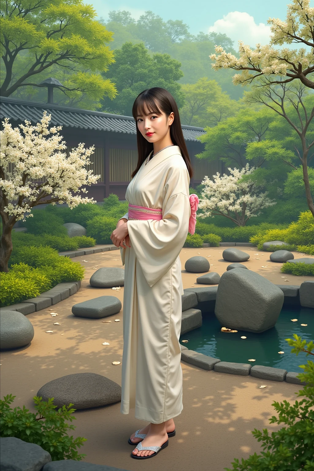 (Jedi meditation:1.3), serene photo,1girl, Jedi master in deep meditation, in jedioutfit, sitting cross-legged, (desert oasis:1.1), surrounded by blooming desert flowers, harmonizing with the Force, spiritual retreat, transcendent tranquility, desert enlightenment, Absurdres, hdr, ultra detailed illustration, extremely detailed face, RAW photo, film grain, skin pores, trending on deviantart