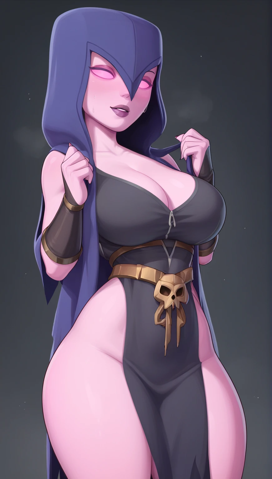 Lulu de league of Legends, completely human, anatomically correct body, body, show full body, shows full body, naked, woman body
