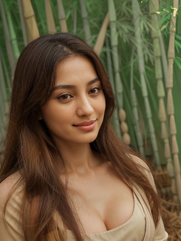 
a close up of a woman with long hair smiling at the camera, dilraba dilmurat, beautiful mexican woman, nivanh chanthara, cindy avelino, karla ortiz, beuatiful face, alanis guillen, gorgeous latina face, headshot profile picture, looks like laura barriales, lorena avarez, beautiful fine - face