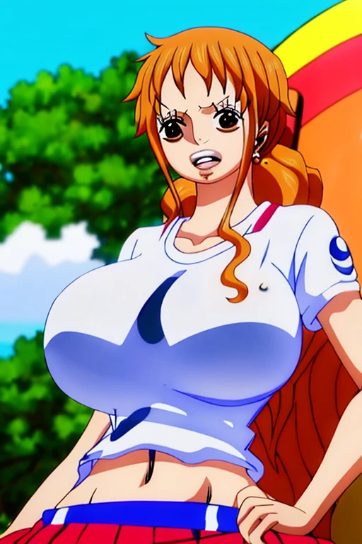 (Highest quality) Nami from One Piece whole body bra lift (Nipples) Beautiful breasts (pubic hair) Wet Nipples掴む