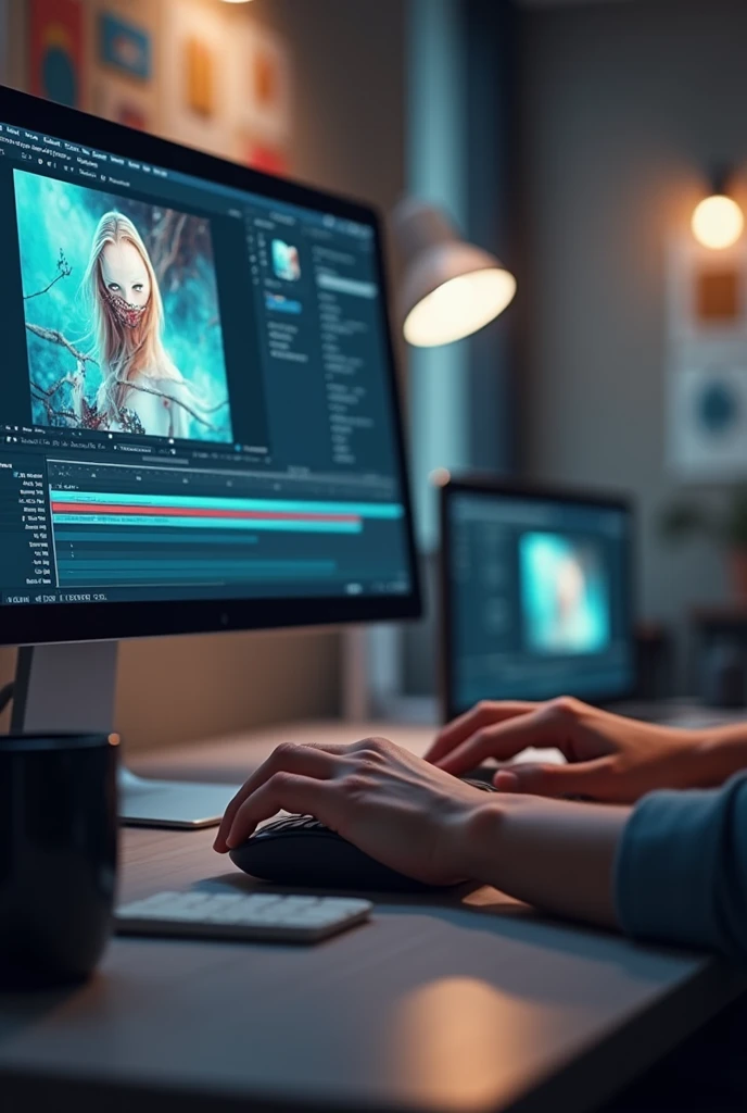 Adding Effects (8-10 seconds)

Scene: Adding motion graphics, overlays, or text.
Transition: A dynamic transition like a whip pan or motion blur effect that syncs with the graphic being applied.
Framing Angle: Side shot of the screen with the user’s hand in focus as they drag effects onto the timeline.
Lighting: Use a key light to highlight the action on the screen, with background lighting slightly dimmed.

